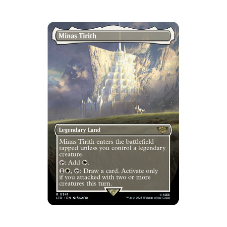 MTG Minas Tirith *BORDERLESS FOIL* The Lord of the Rings NM
